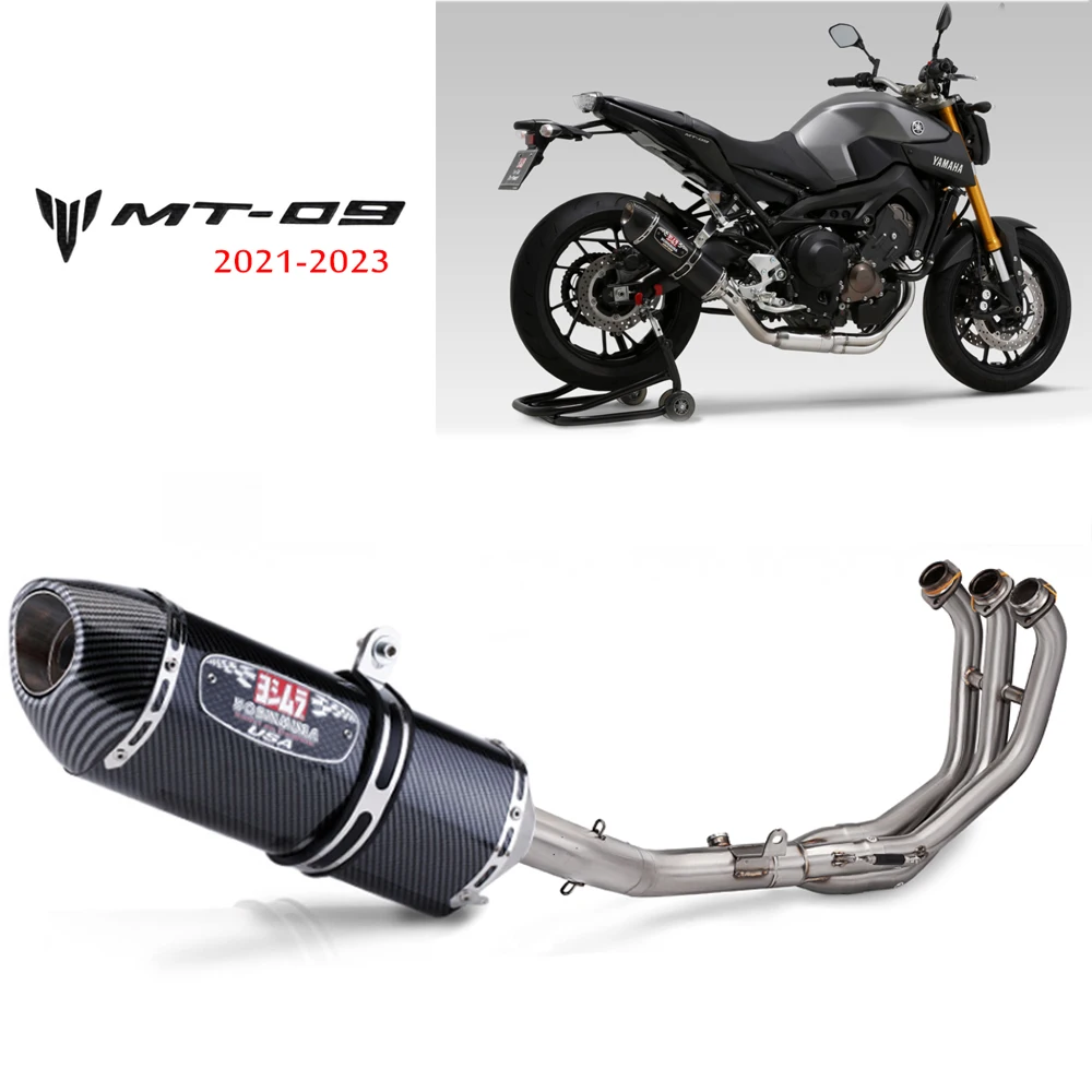 Motorcycle Exhaust Slip On For Yamaha MT-09 Modified Stainless Steel Front Section MT09 Exhaust Muffler