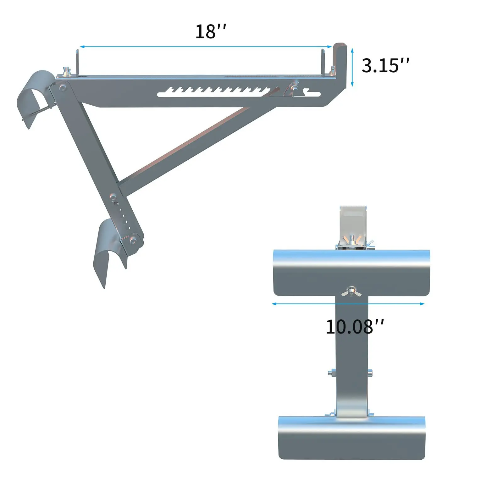 Carga de alta resistência Rolamento Escada, Tripé, Bracket Jacks, adequado para plataformas de até 20 "de largura, 2pcs