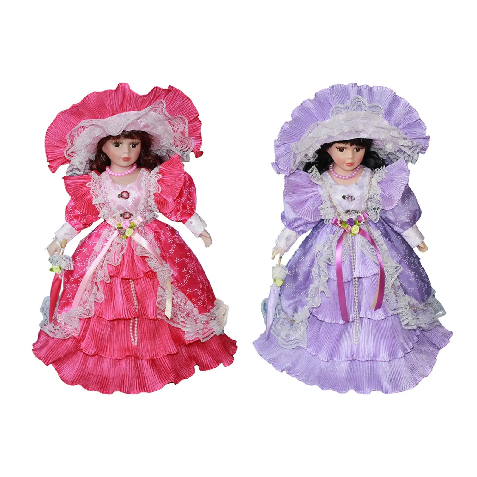 Porcelain Beautiful Woman Elegant Dress Up Porcelain Doll for Decoration Gift