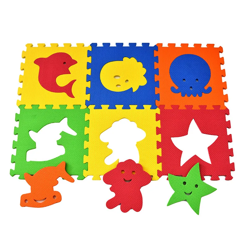 Große Puzzle-Spielmatte, Schaumstoff-Bodenfliesen, Schaumstoff-Puzzlematte für Kinder, Baby-Boden-Spielmatte, 30 x 30 cm, Sea World, 6 Teile