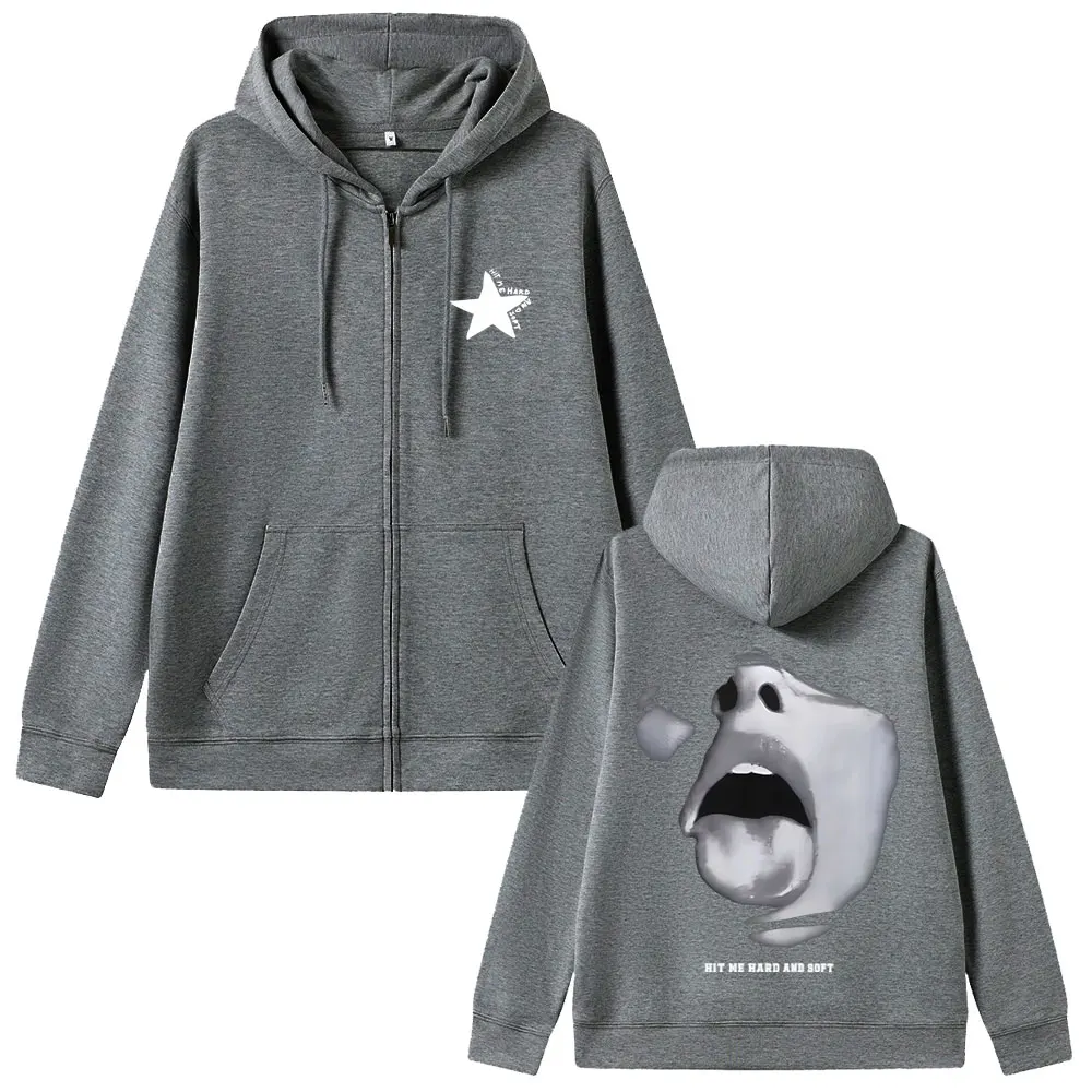 ضربني الصلب والناعمة الوجه الجرافيك قلنسوة بسحاب الرجال النساء عادية خمر زمم سترة الرجال موضة البوب الموسيقى زمم البلوز