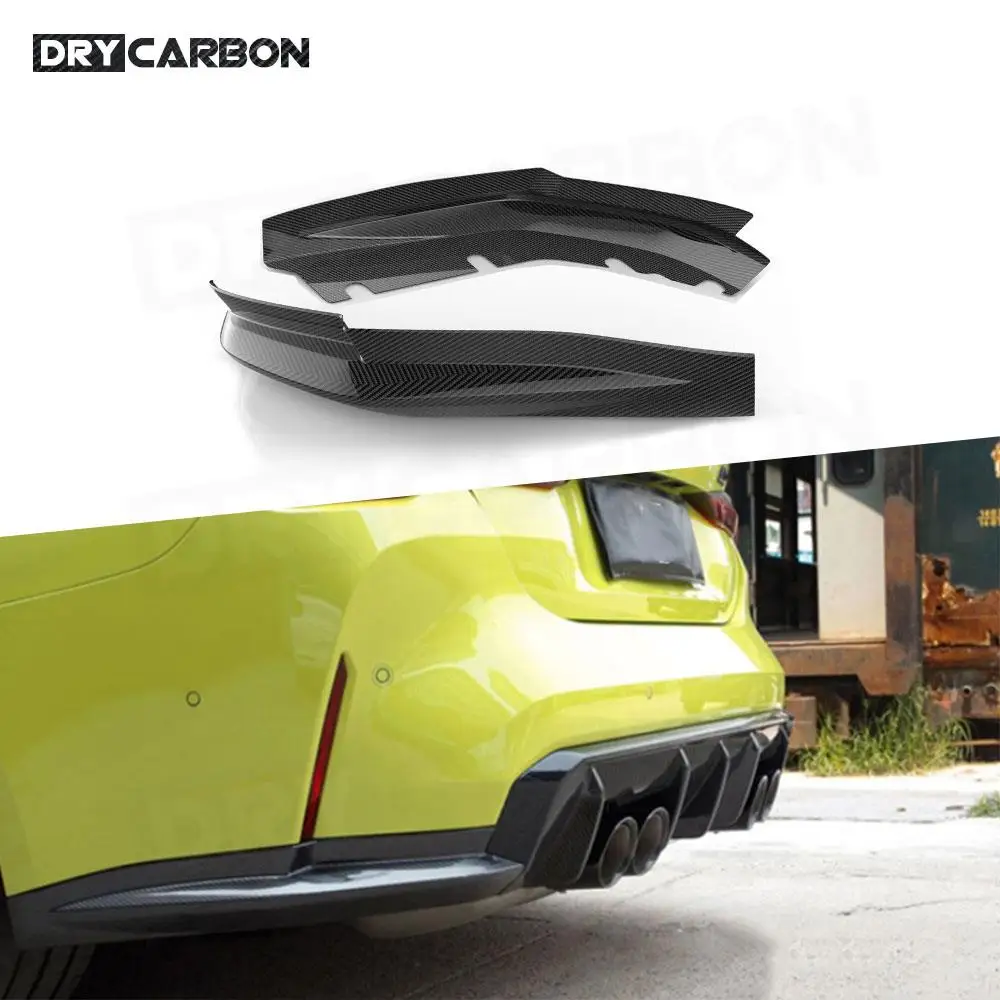 

DRY CARBON Car Rear Bumper Lip Splitters Flaps Canards Dry Carbon Fiber For BMW G80 M3 G82 G83 M4 2021+ FRP Bumper Body Kits