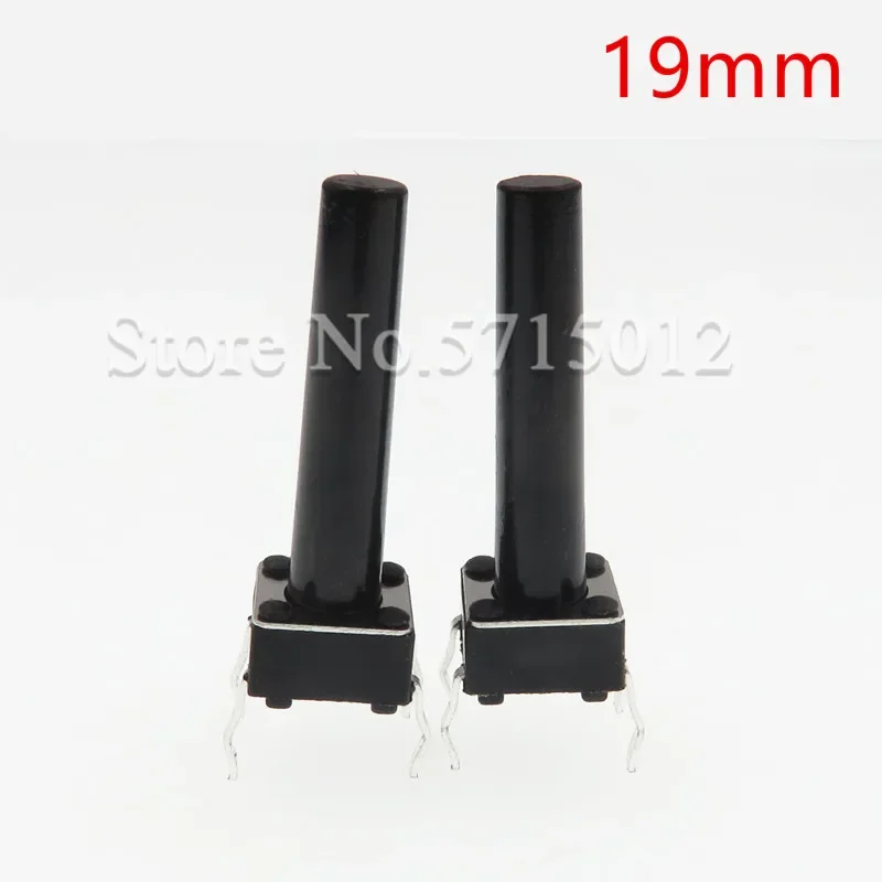 200pcs vertical 6*6*19MM Push Button Switch Tactile Tact Switches microswitch 4pin copper feet black