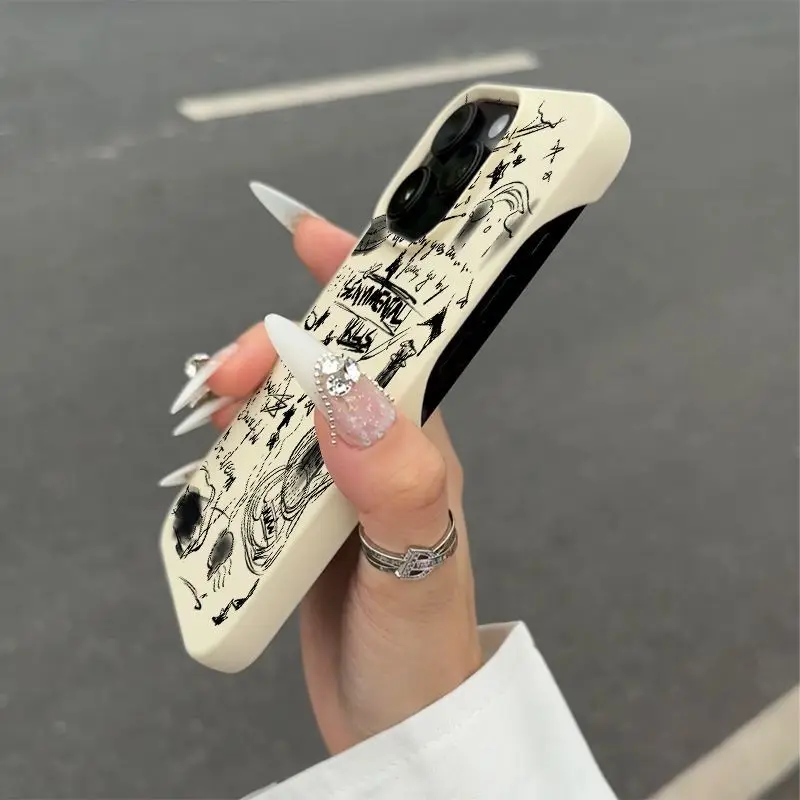 Black Guitar For IPhone 16 Pro Max Phone Case Borderless 15 Pro 14 13 12 Anti Drop 11 XS Silicone Shockproof TPU Soft Cover