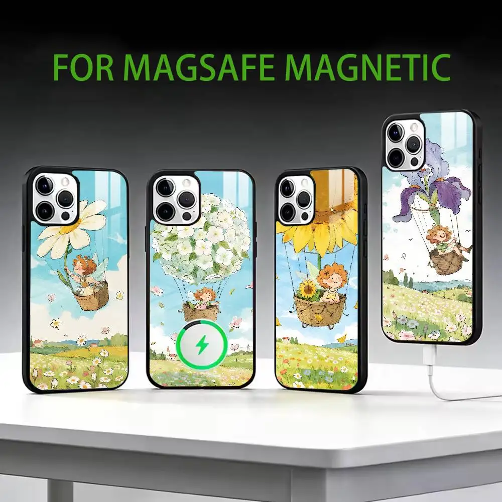 

Fairy's Flower Dream Phone Case For iPhone17,16,15,14,13,12,11 Plus,Pro Max Magnetic For Magsafe Wireless Charging