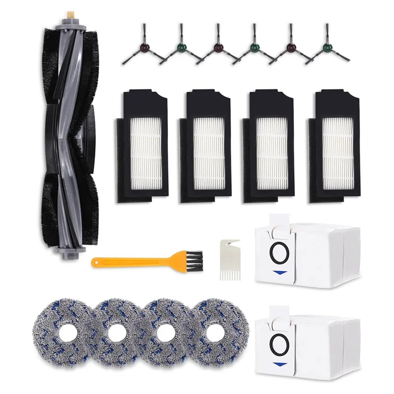 ABBK-Ecovacs Deebot X1 Omni X1 터보 진공 청소기 메인 사이드 브러쉬 Hepa 필터 걸레 천 먼지 봉투 교체 액세서리