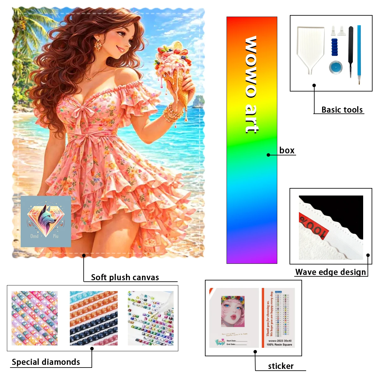 

【Piu Diamond Art】REFRENDATE HELADO 100% resin FD+ab+cr Diamond Stamping Kit Perfect Masterpiece worth Buying