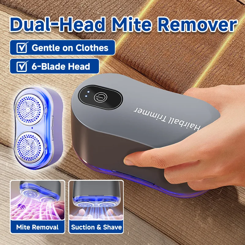

Rechargeable Hairball Trimmer Clothes Dual Head Hair Sucker Blue High Efficiency