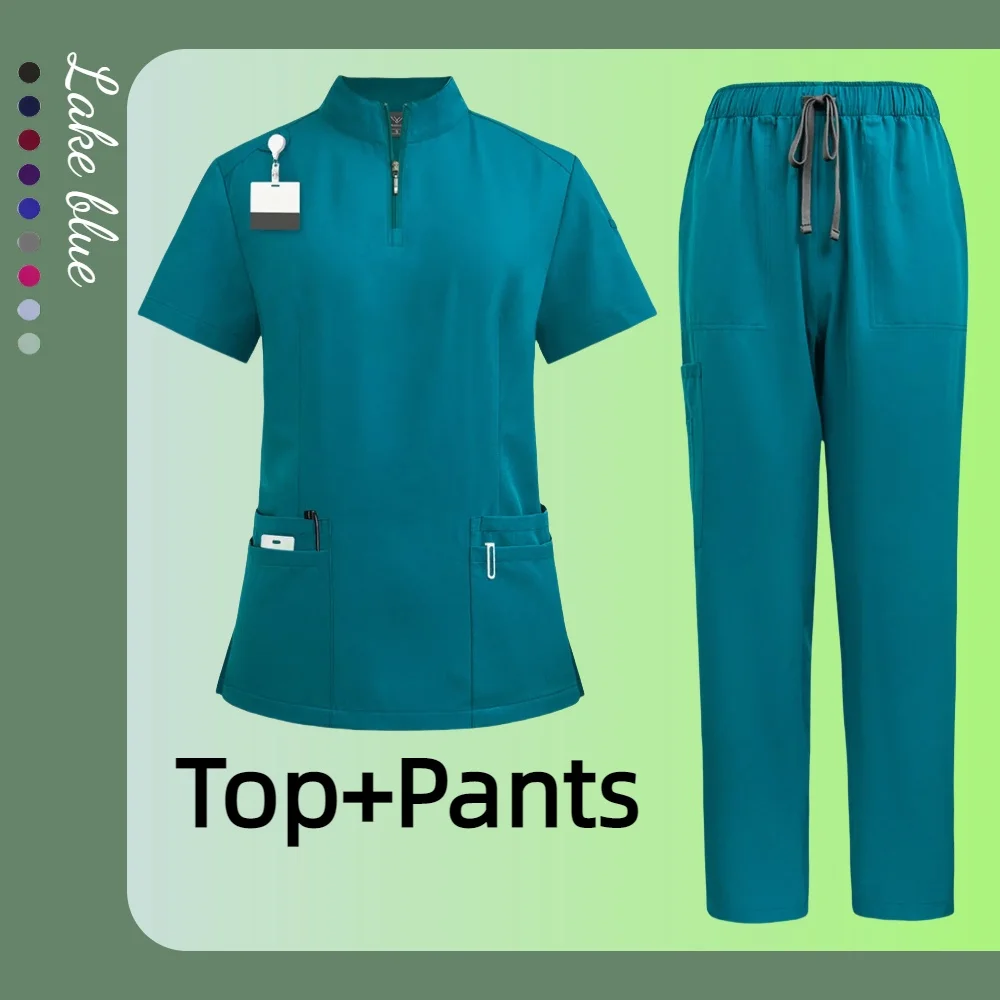 Uniforme de enfermeira mulher hospital médico moletom médico masculino calças de enfermagem unisex uniformes de oficina beleza spa roupas de trabalho novo