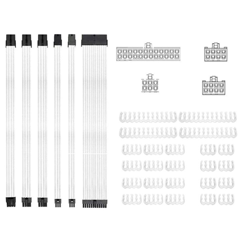 

GPU CPU 24PIN 8PIN 6PIN Power Supply Sleeved Wire Computer Connectors Cable