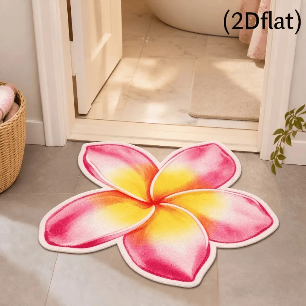 2D1 Piece Digital Printed Sky Pink Yellow Gradient Five-petal Egg Flower Pattern Suitable Welcoming Door Mats At Home Entrances