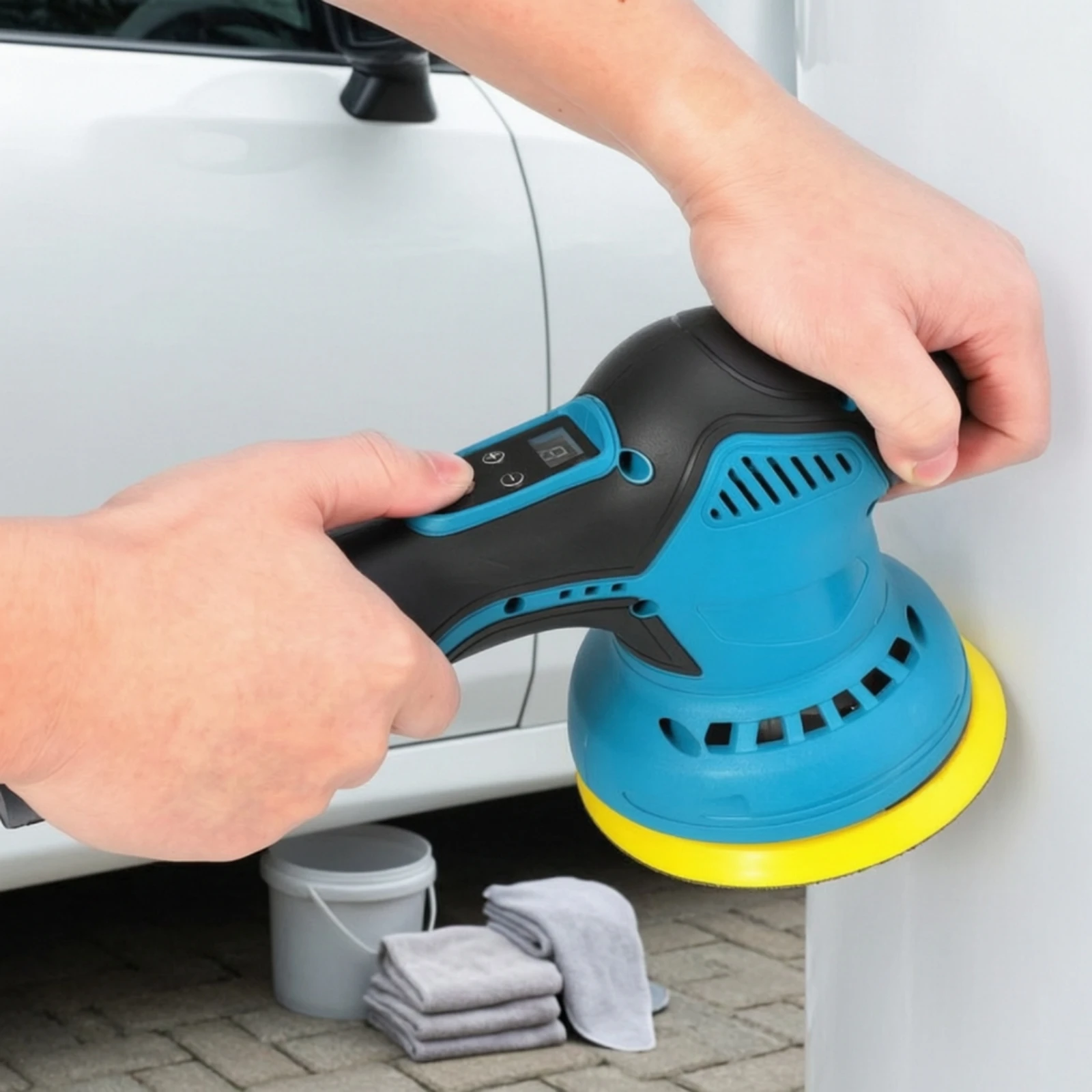 Cordless Polisher Compact Cordless Waxing Machine Handheld Polisher Portable Polishing Machine for Auto Care, Garage view 5