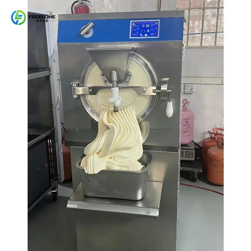 Customized Vertical Italian Hard Service Ice Cream Machine 80L Acrylic Door Design
