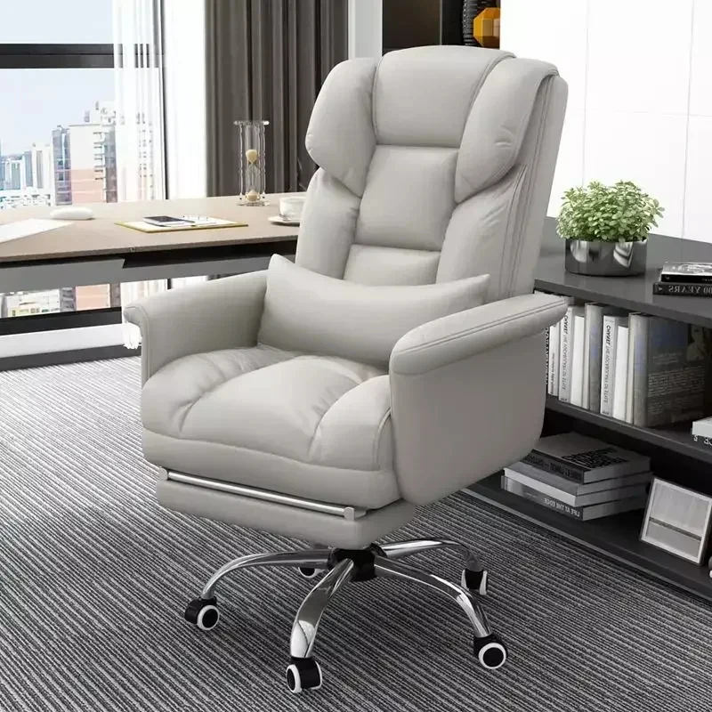 Computer Leather Training Boss Business Office Chair Fashion Back Comfortable Design Lazy Leisure Cadeiras Italian Furniture