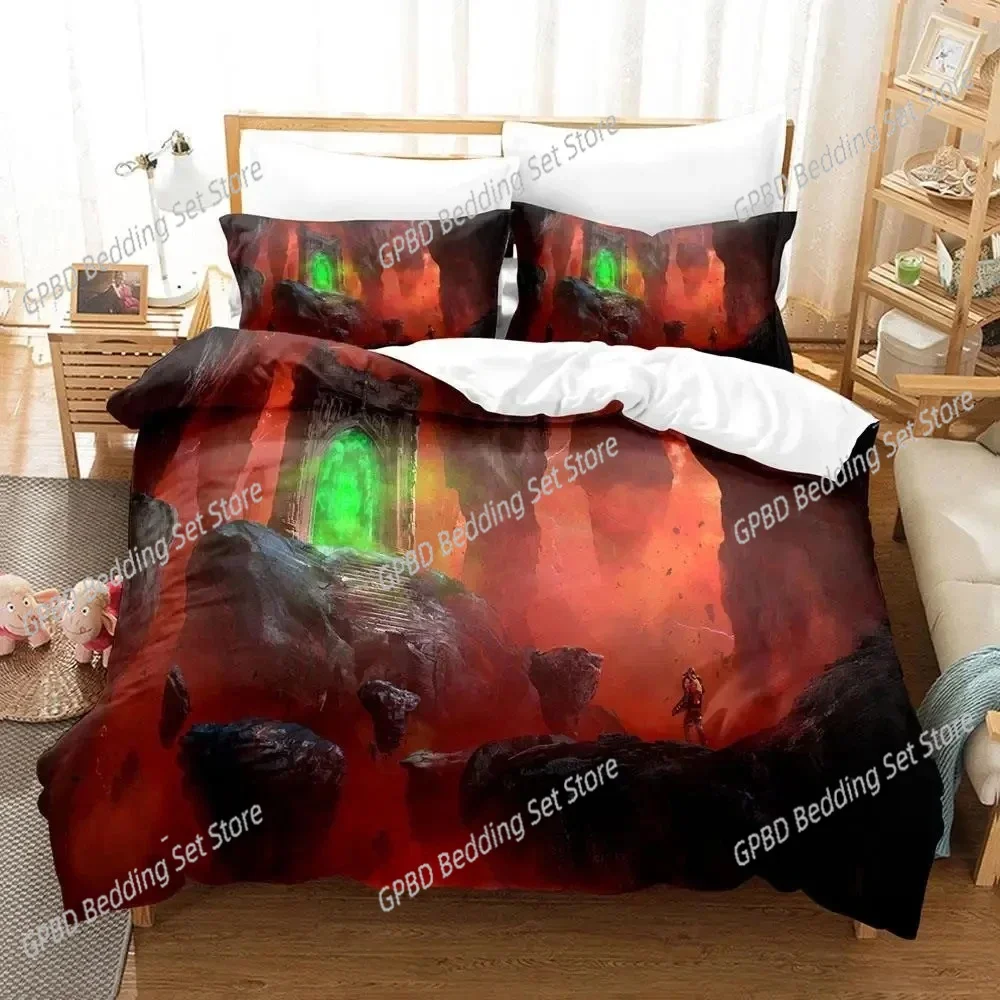 

Anime Game Fantasy Portal Comfortable Duvet Quilt Cover Pillowcase Bedding Set Children Bedroom Decoration Home Textile