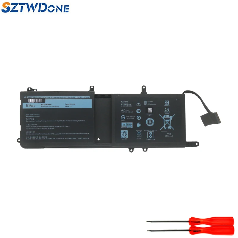 SZTWDONE 9NJM1 New Bateria Do Portátil para DELL ALIENWARE 15 R3 R4 17 R4 R5 P69F P31E 99WH 44T2R 11.4V 8333MAH
