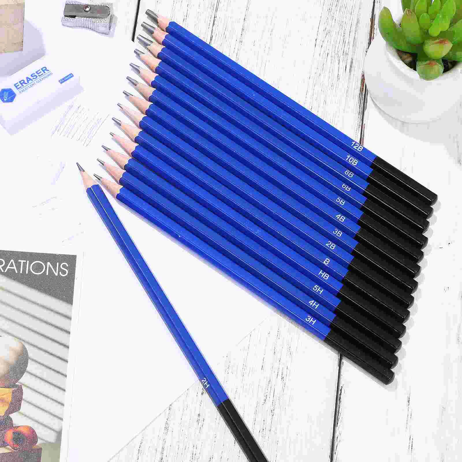 Pencil Graphite Pencils Set Sketch for Drawing Kids Wooden with Erasers Student