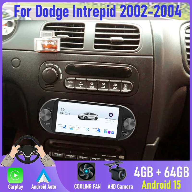 

6.8'' 4+64GB For Dodge Intrepid 2002-2004 Car Radio GPS BT 2DIN Wireless Carplay Steering wheel control Stereo Camera Navigation