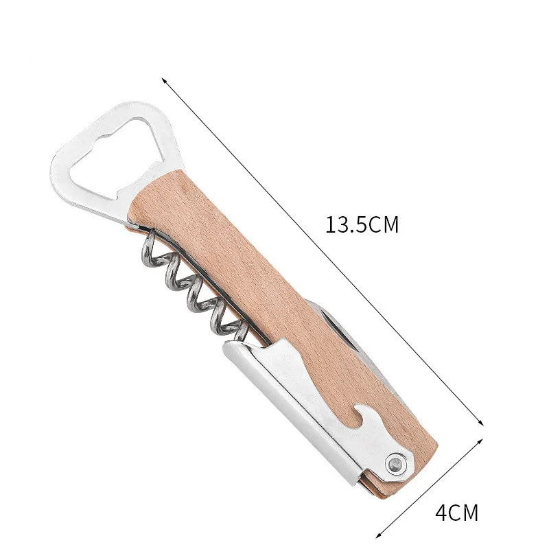 Customizable named wooden-handled wine opener, beer and soda screwdriver, bottle opener, seahorse knife