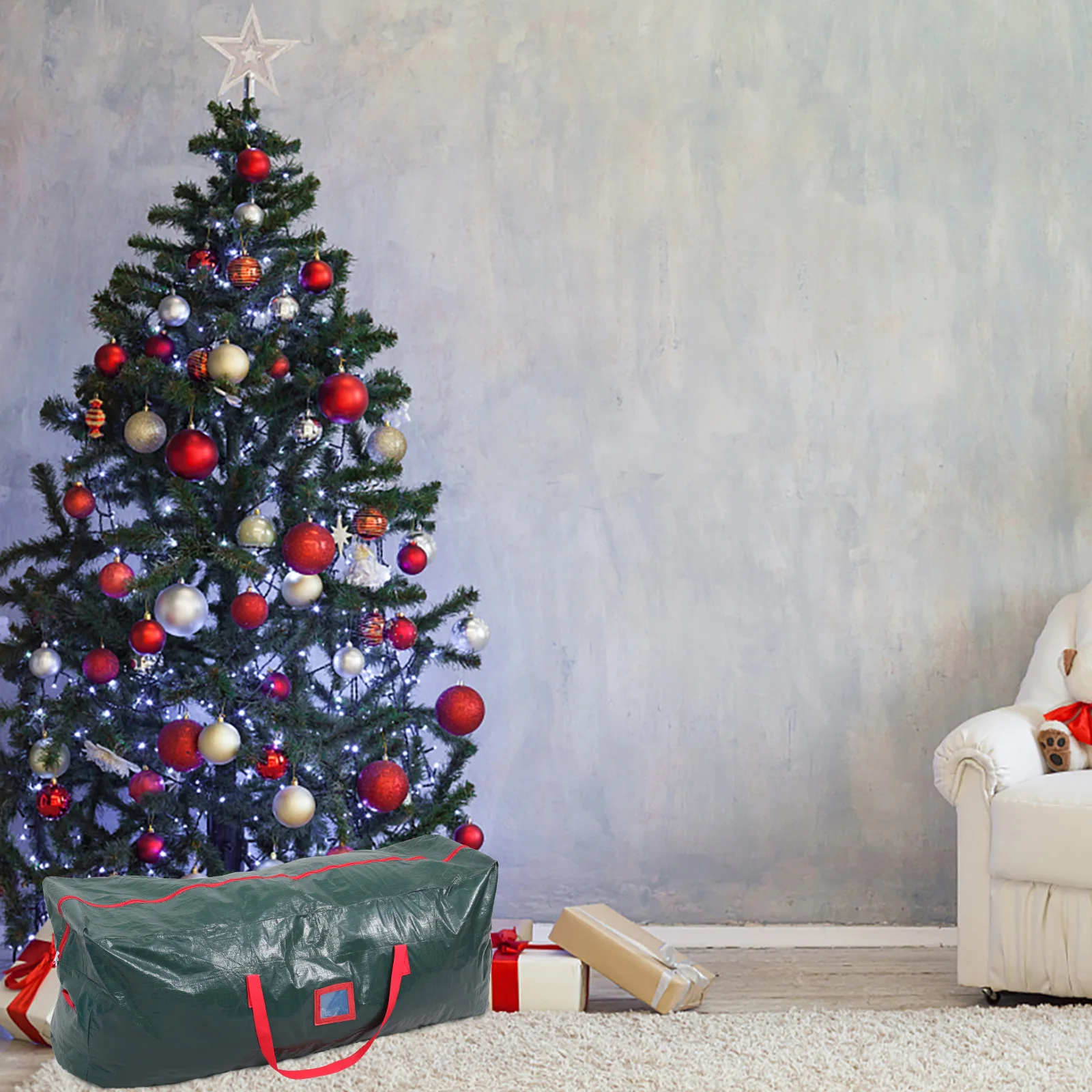 

Christmas Tree Storage Bag Fake Large Big Outdoor Polyethylene Fabric Gift Container