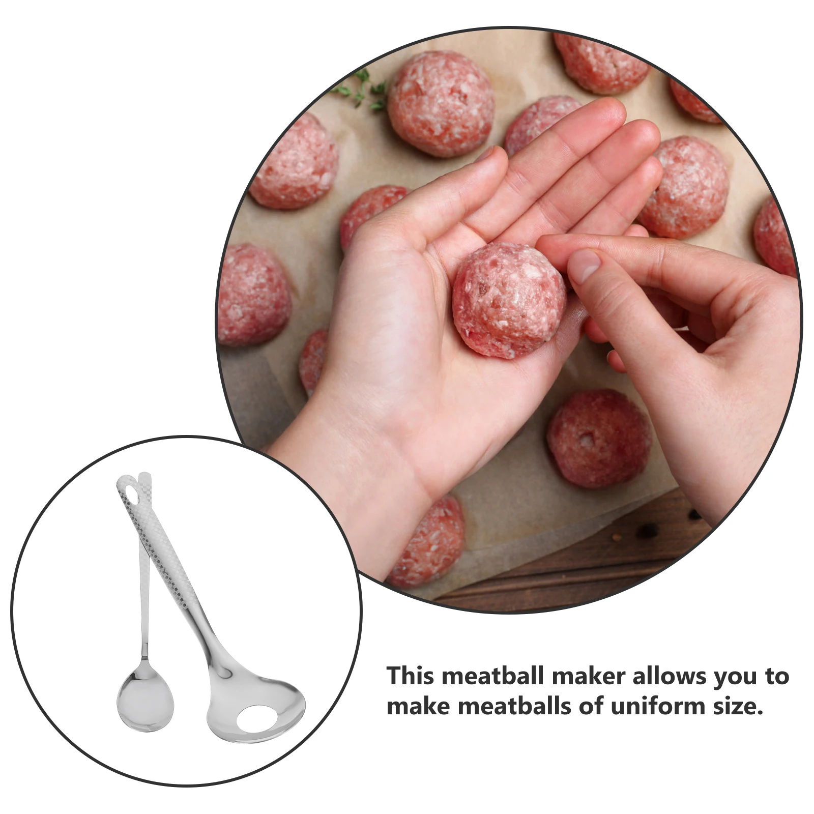 

1Set Stainless Steel Meatball Maker Meat Ball Mold Tool for Easy DIY Kitchen Cooking Shrimp Paste Ball Making Gadget