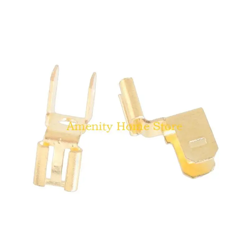 

F26C 30Pcs NonInsulated Brass Spades Connectors 2 Way Wire Terminals Adapter