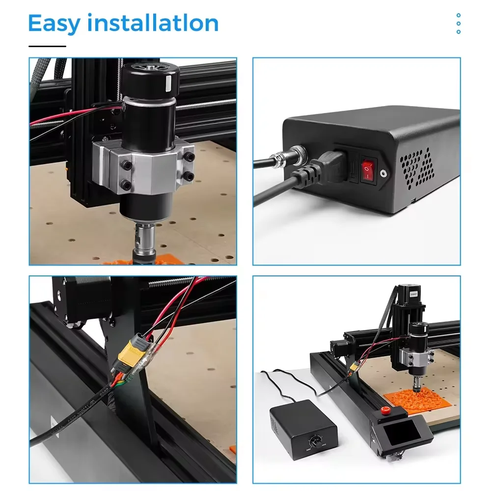 Two Trees 500w High Speed Air Cooled Spindle Motor ER11 12000RPM for Woodworking Engraving Machine CNC Router