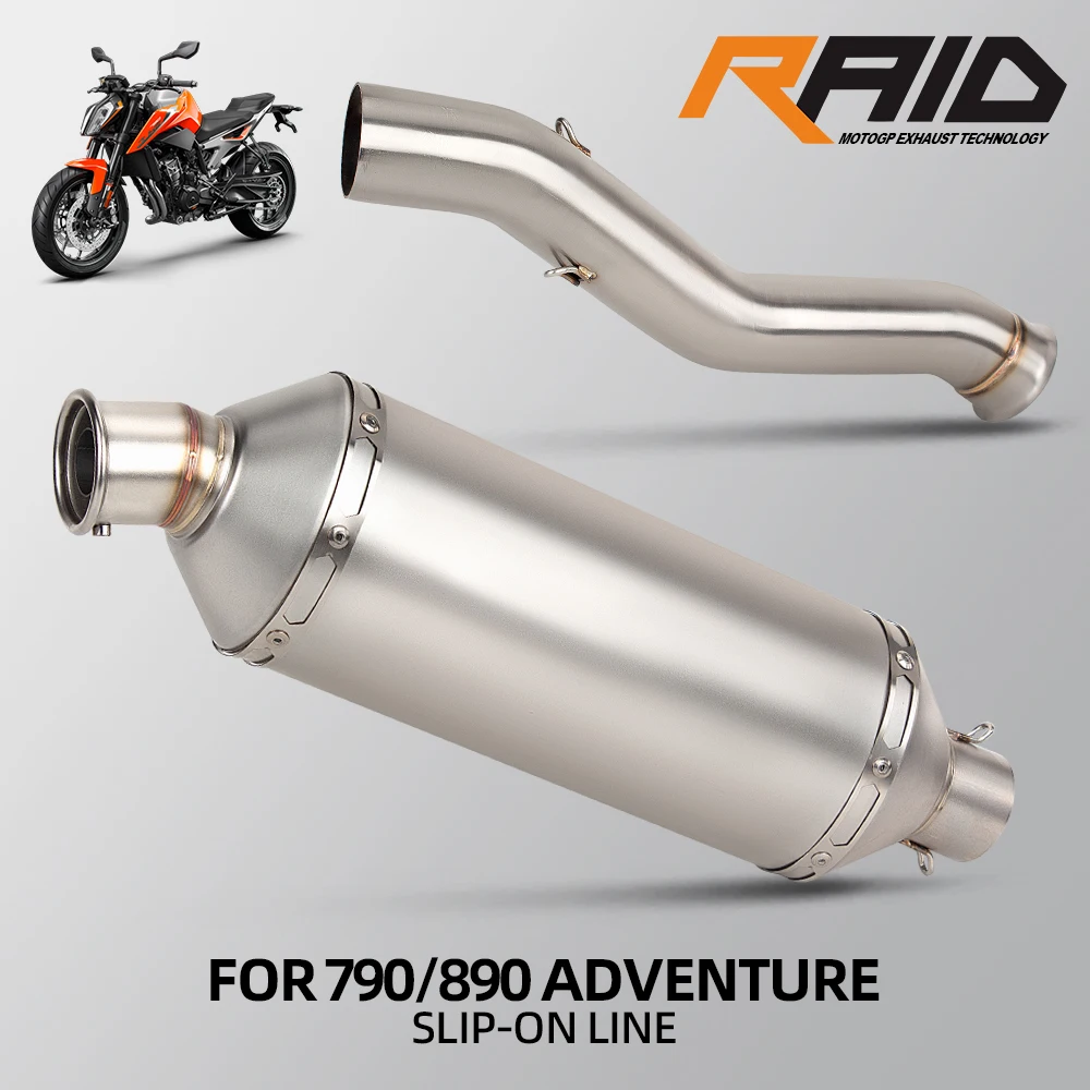 890ADV Escape Middle Pipe for 790ADV 890ADV SMT890 790/890 Adventure/SMT R/Rally Motorcycle Exhaust Slip on Line Muffler Parts