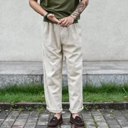 Salsa Zhan pantaloni da uomo pantaloni di lino pantaloni Casual traspiranti estivi da uomo gamba conica ampia alla caviglia