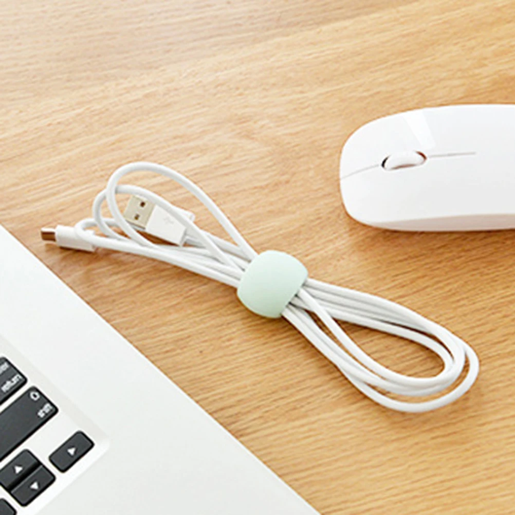 

4pcs Earphone Winder Mobile Phone Cable Buckle Multi-function USB Cable Wire Clamp Cable Clamp Set (Random Color)