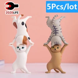 1-5Pcs Kawaii Cats Pen Holder Cat Doll Ornaments Plastic Crafts Earphone Support Room Office Desk Home Decory Gift Accessory