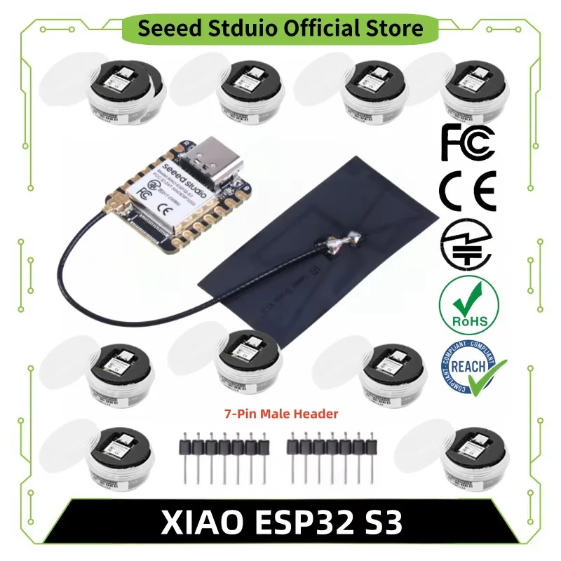 

Seeed Studio XIAO ESP32S3 1 шт./10 шт. Плата Esp32 S3 Dev, 2,4 ГГц Wi-Fi, BLE, двухъядерная, стержневая антенна 4 ГГц, поддержка зарядки аккумулятора