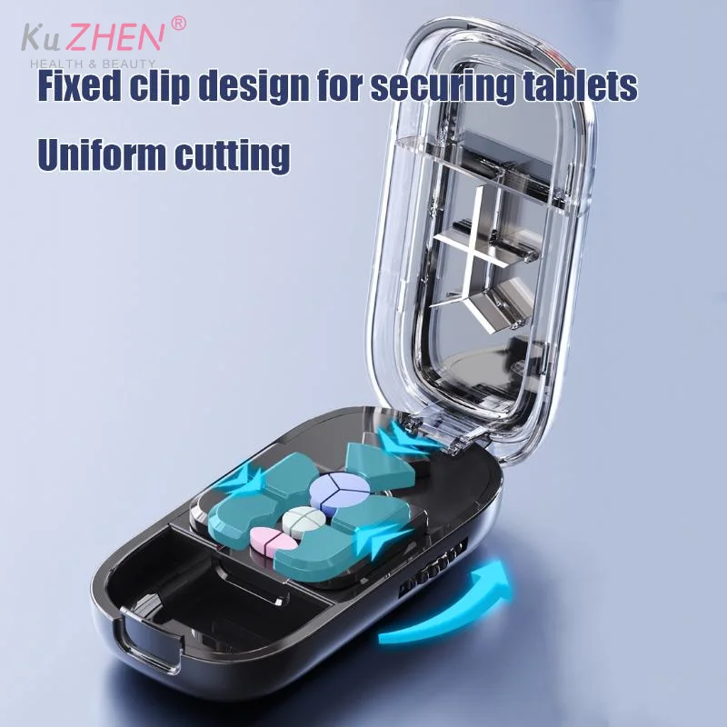 3in1 Medicine Cutter Precise Cutting Into Half / Third / Quarter Drug Divider Organizer Portable Tablet Splitting Pills Splitter