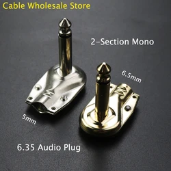 Cable Wholesale Store 1Pc Straight Guitar Cable Plug Two Pole Mono Amplifier Microphone 6.35 90 Degree Audio Guitar Plug Adapter