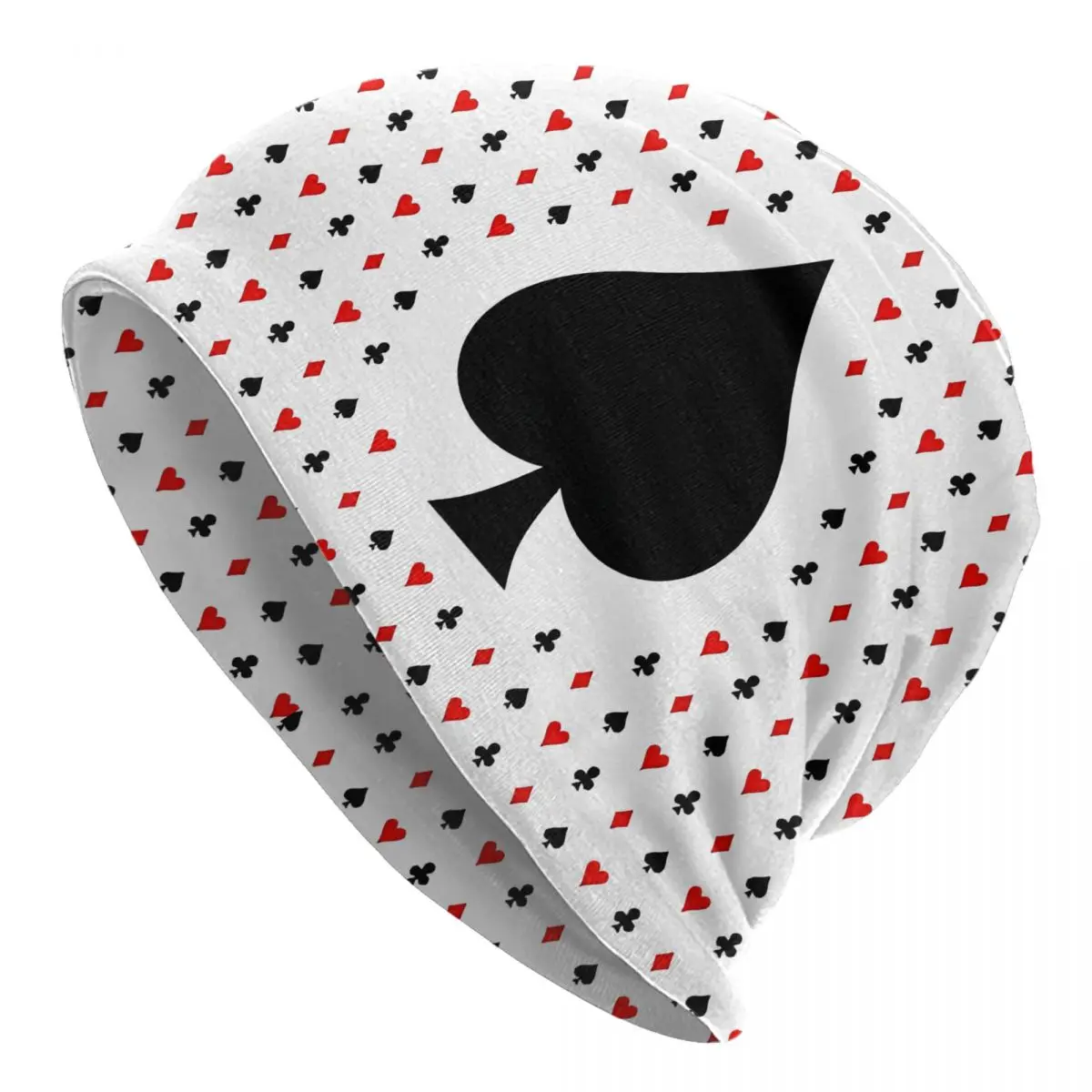 Playing Card Suits Spade Unisex Bonnet Thin Running Double Layer Hats For Men Women