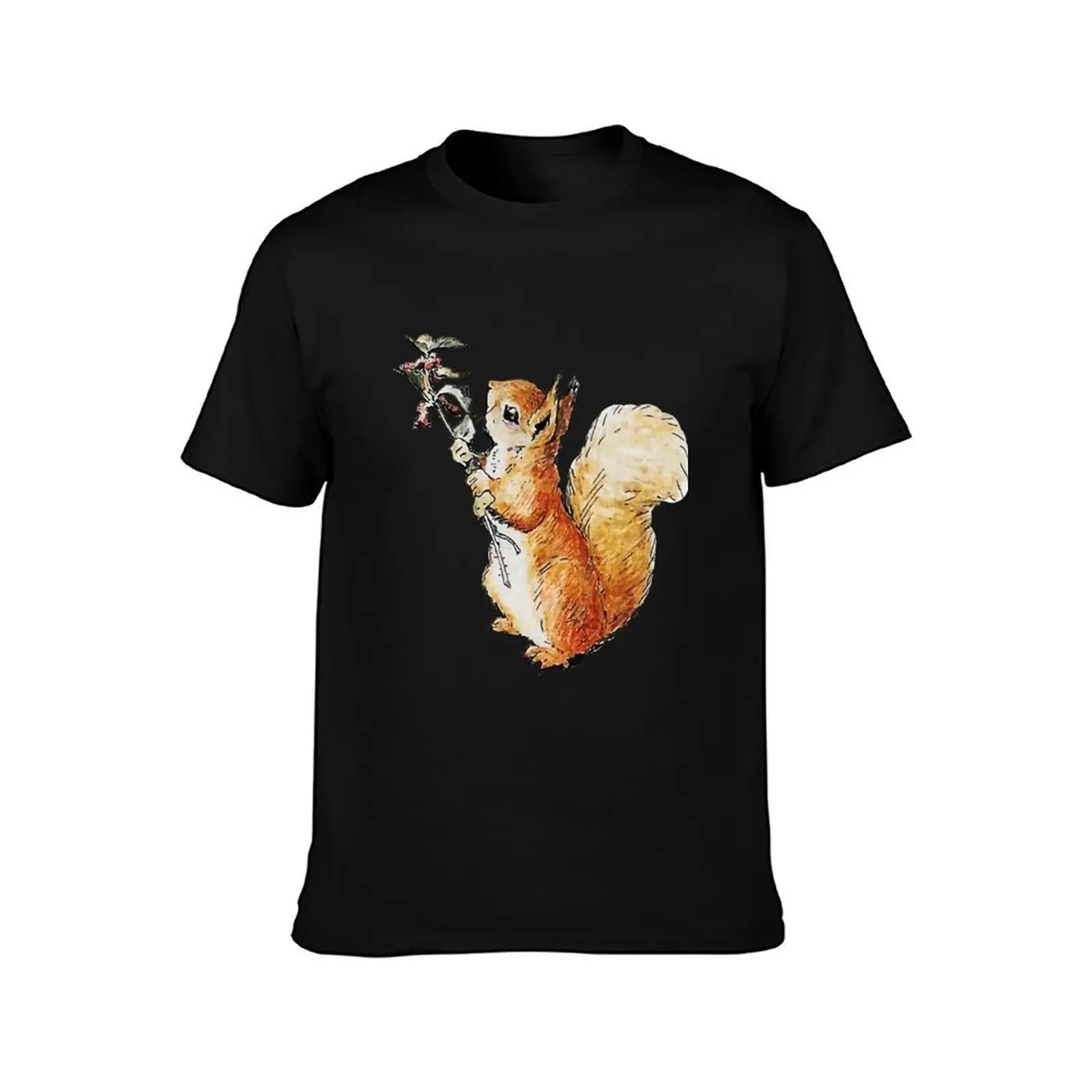 squirrel nutkin hi res vector T-Shirt Work Daily Short Sleeve Top