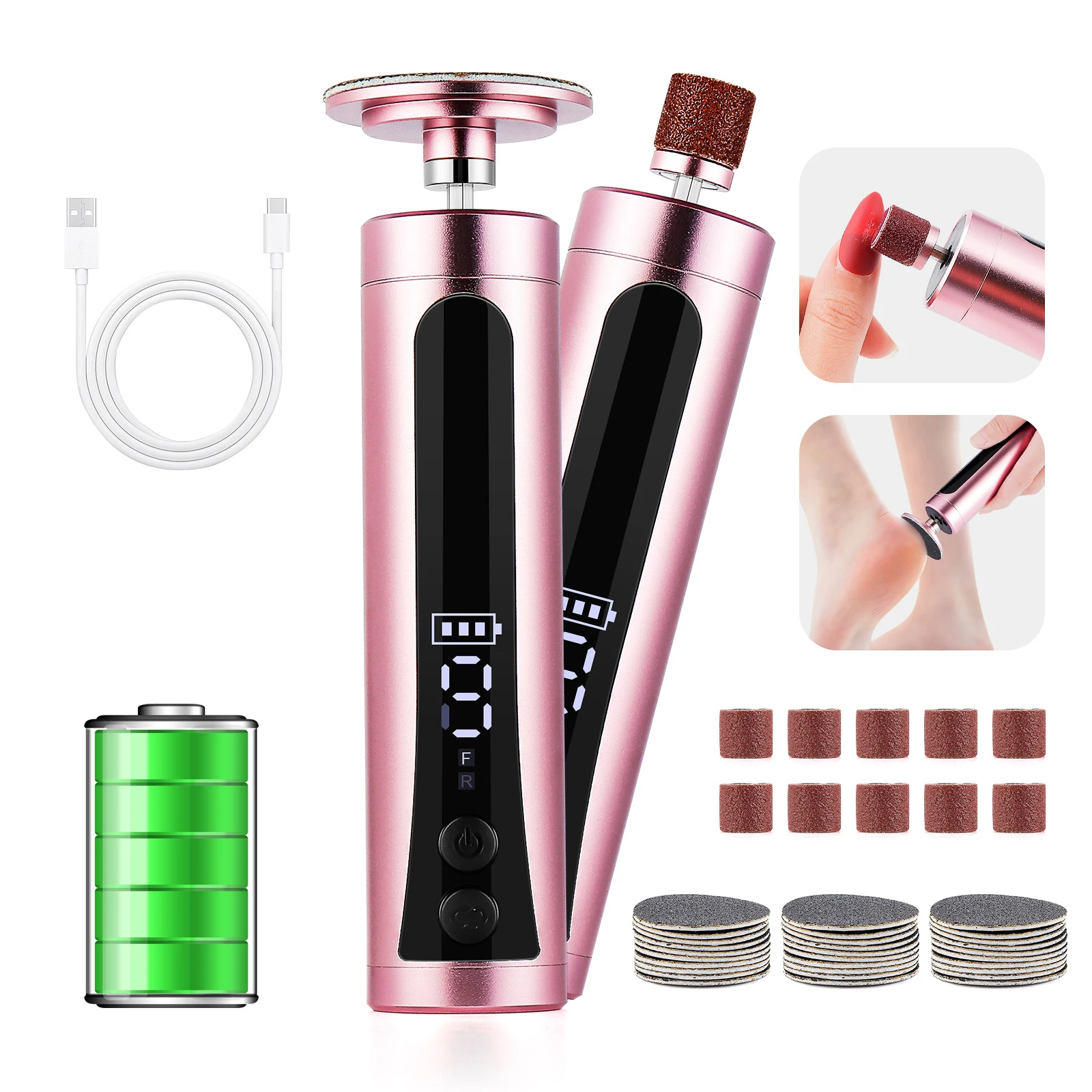 

Электрическая пилочка для ног, машина для удаления кутикулы, мозолей, омертвевшая кожа ног, электрический элиминатор, инструменты для педикюра, уход за пятками, шлифовальная машина для ног