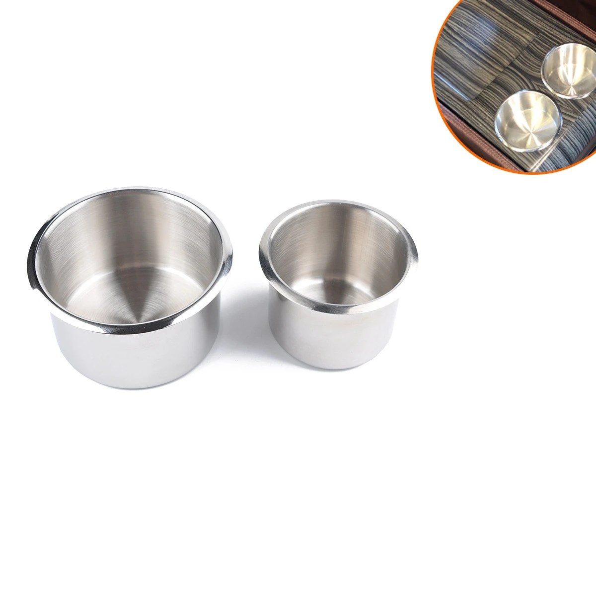 AC34-2PCS Marine Boat Yacht RV Recessed Cup Drink Can Holder Stainless Steel Drop-In Cup Holder