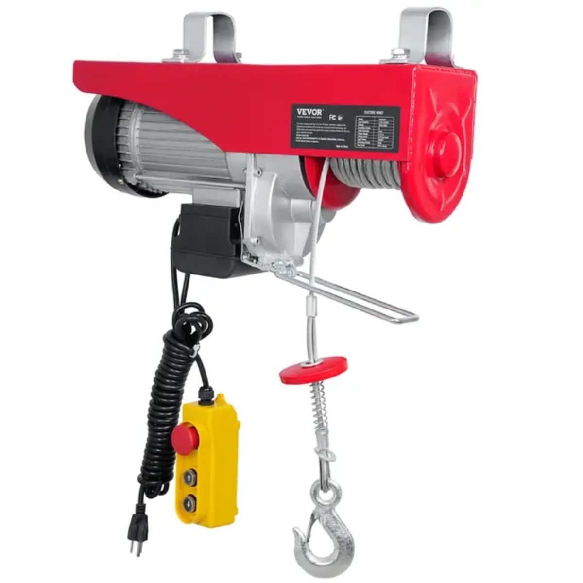 

VEVOR 440LB Electric Hoist - 14ft Remote, 110V, 40ft Lift - Pure Copper Motor - Garages/Warehouses