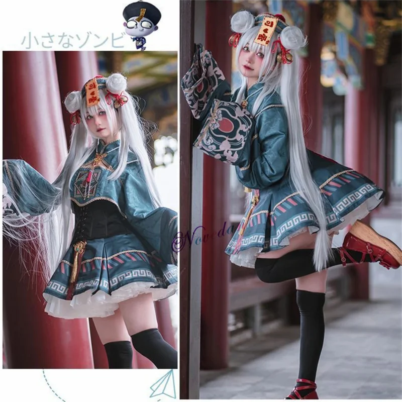 Vampire Easter Zombie Costume Cosplay Women Lolita Dress Hat Wig Anime Maid Chinese Halloween Party Gothic Clothes Skirt Outfit