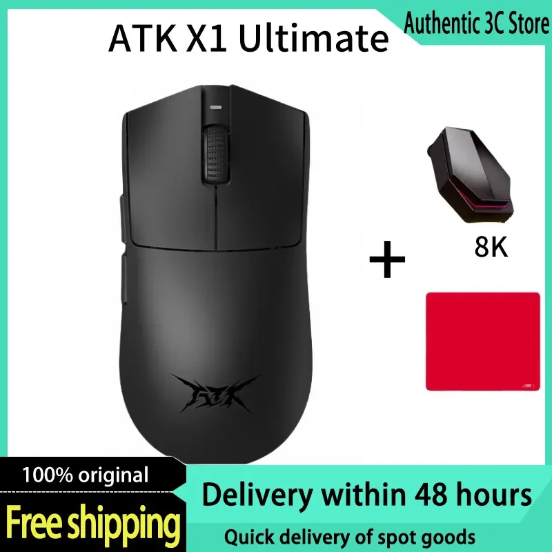 

ATK X1 Ultimate Three Modes Wireless Mouse Lightweight 8K Low Latency for FPS Valorant CSGO E-Sports Gaming PC Accessory