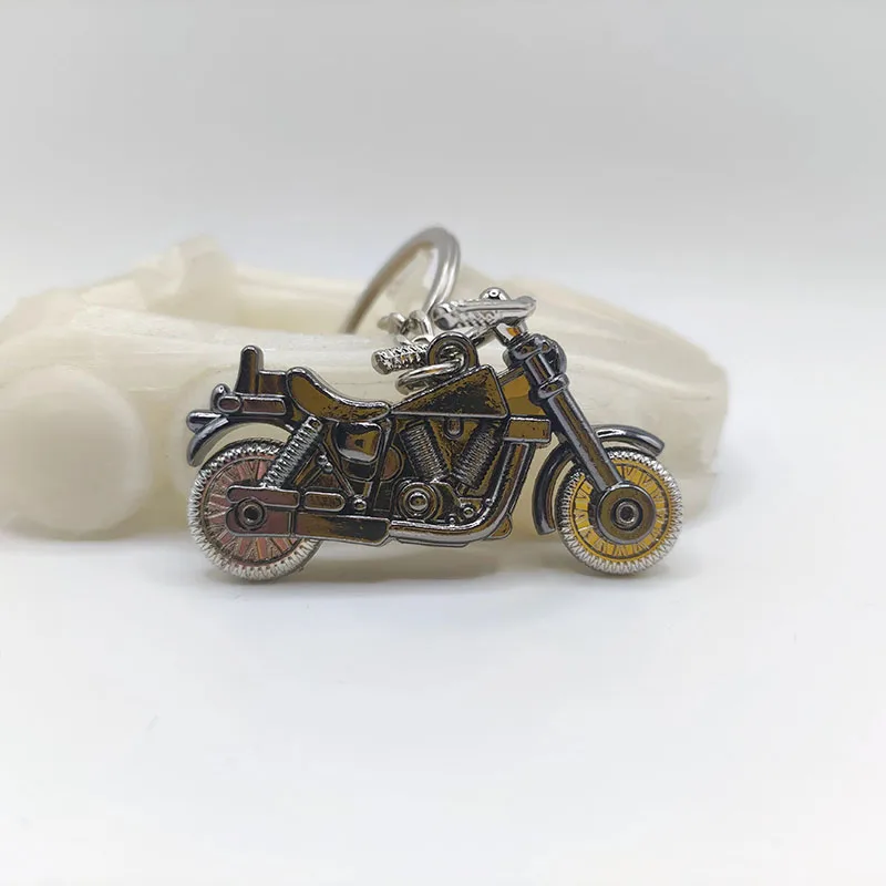 Cool Metal Motorcycle Keychain Miniature Simulation Motorcycle Keyring Men Car Key Chain Ring Holder Bag Pendant  Accessories