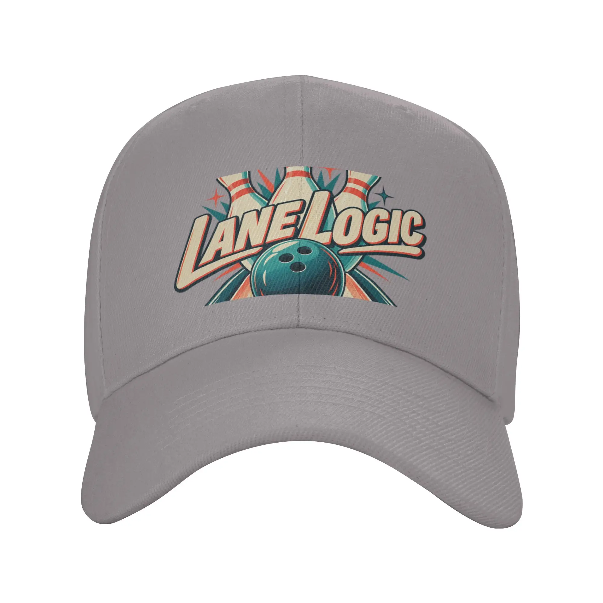 Hot Sale Lane Logic Bowling Graphic Baseball Cap  Sportswear Tennis Female  Friend Gathering Tennis Female