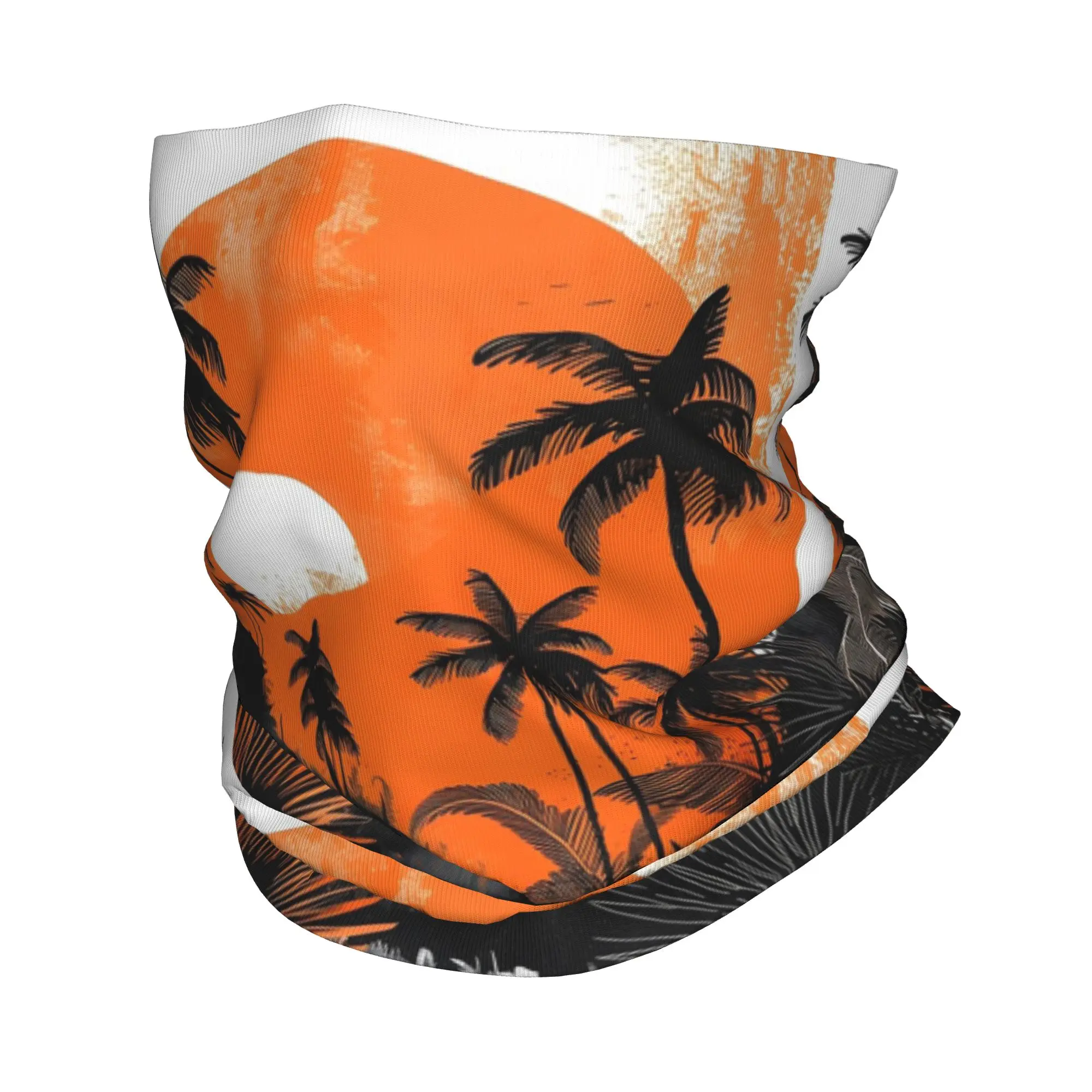 

Abstract summer theme with palm trees Bandana Neck Cover Printed Face Scarf Multifunction Balaclava Cycling Unisex Adult