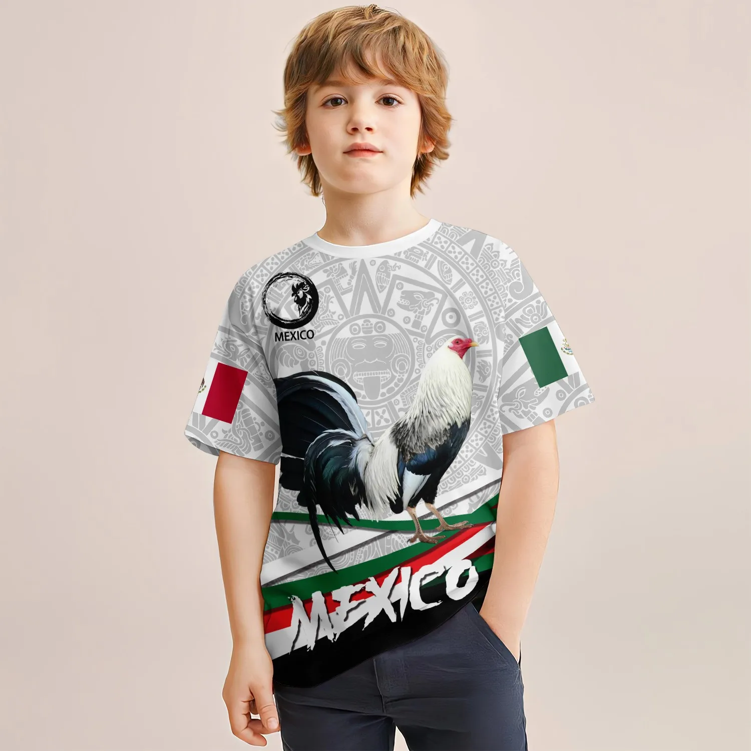 Summer New Style Boys 3dprinted Short-Sleeved T-Shirt Girls Casual Tops Mexican Independence Day Fashion Clothing 4-14 Years old