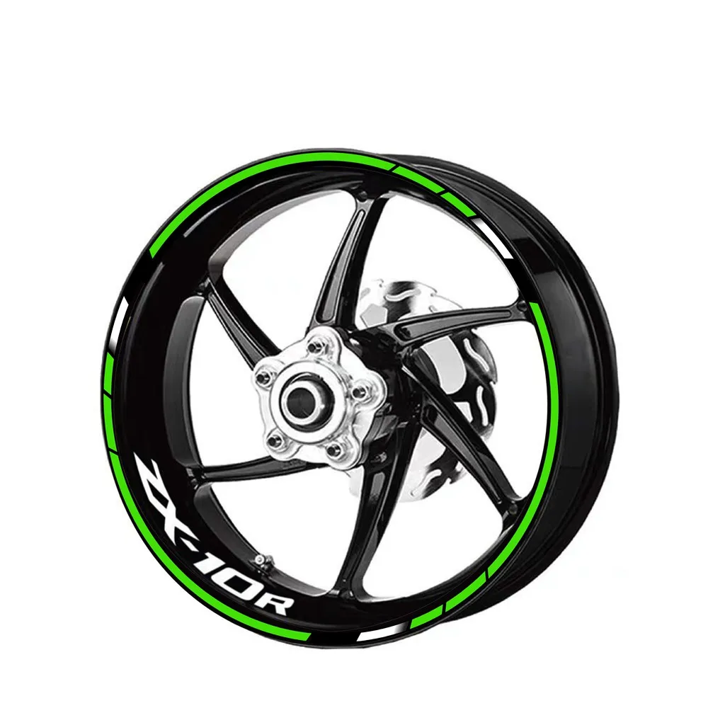 Adesivo Reflexivo Impermeável para Motocicleta Kawasaki, Decoração Decal Rim, ZX10R 10R Logotipo, Cubo De Roda De Alta Qualidade, 17"