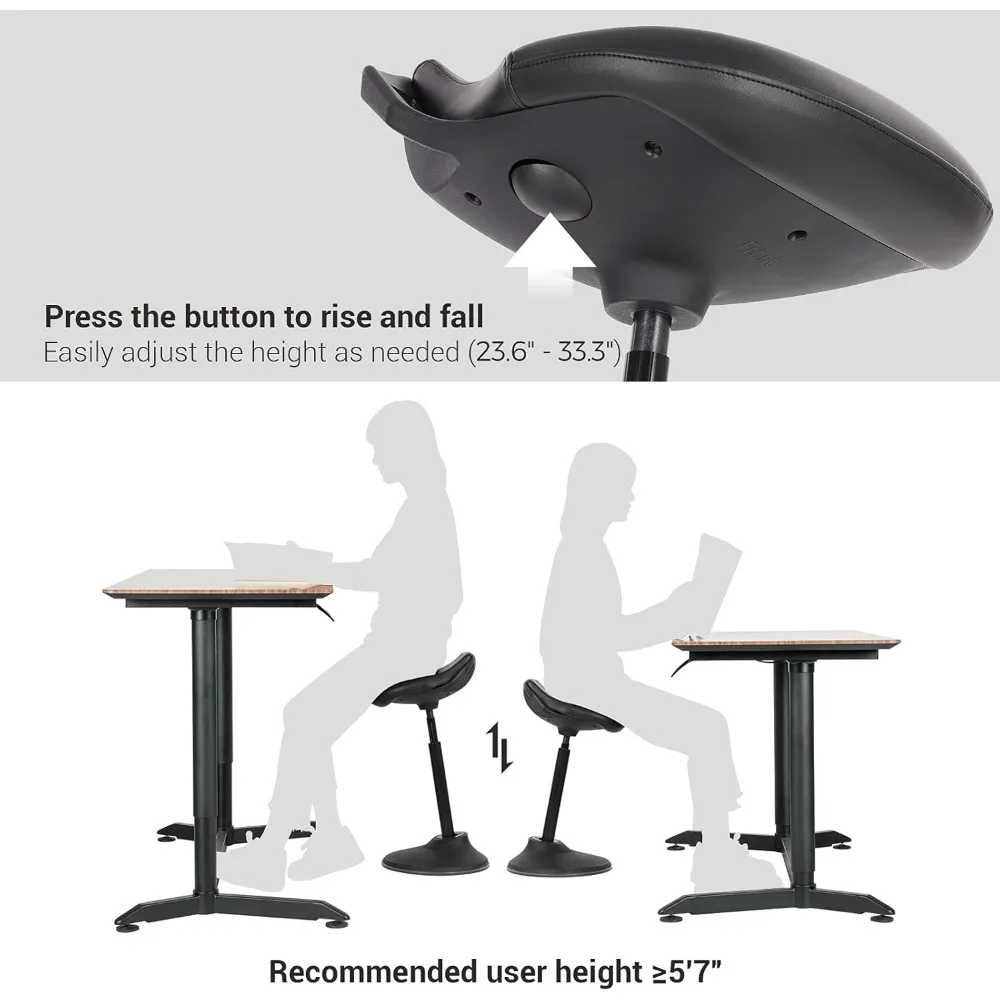 Taburete oscilante ergonómico ajustable para escritorio de pie, silla de dibujo de 23,6-33,3 pulgadas, taburete de equilibrio giratorio para comodidad de sentarse