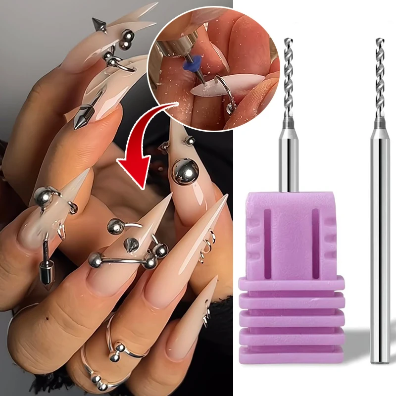 

Nail Drill Pierce Bit for Jewelry Open Ring Nail Art Decorative Piercing Tungsten Steel Grinding Head Precise Hole Punching Tool