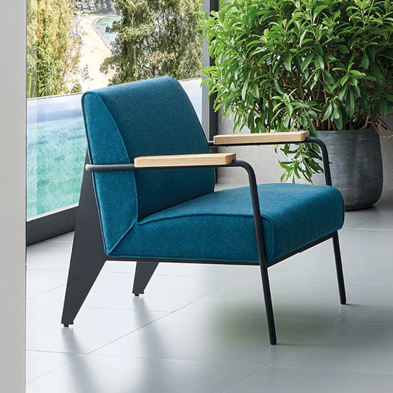 Metal frame, high-density foam lounge chair, living room lounge chair