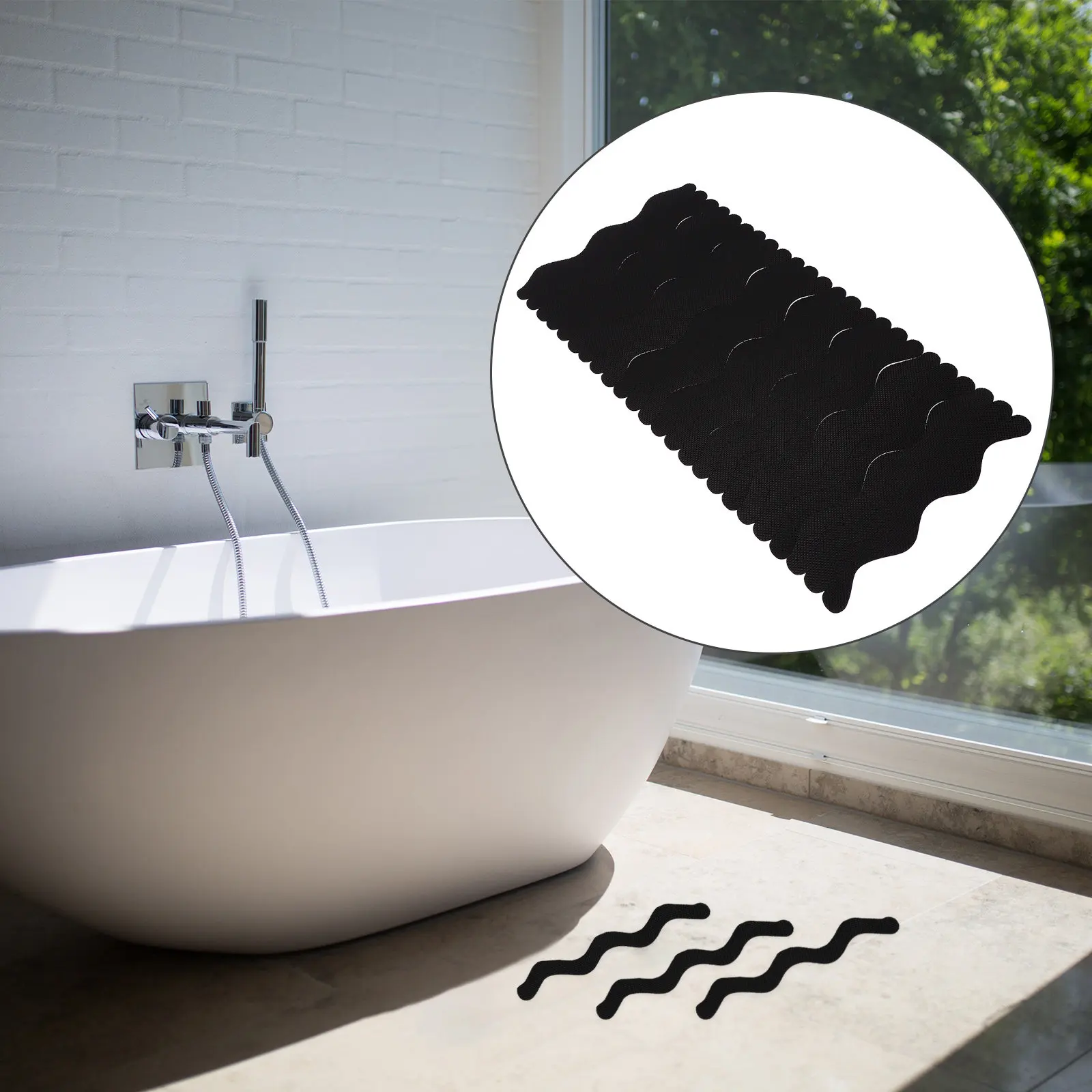 

24Pcs Bathroom Non-Slip Stickers Anti-Skidding Tape for Tub Stair Corridor Doorway Pool Balcony Long-Lasting Adhesion Safety